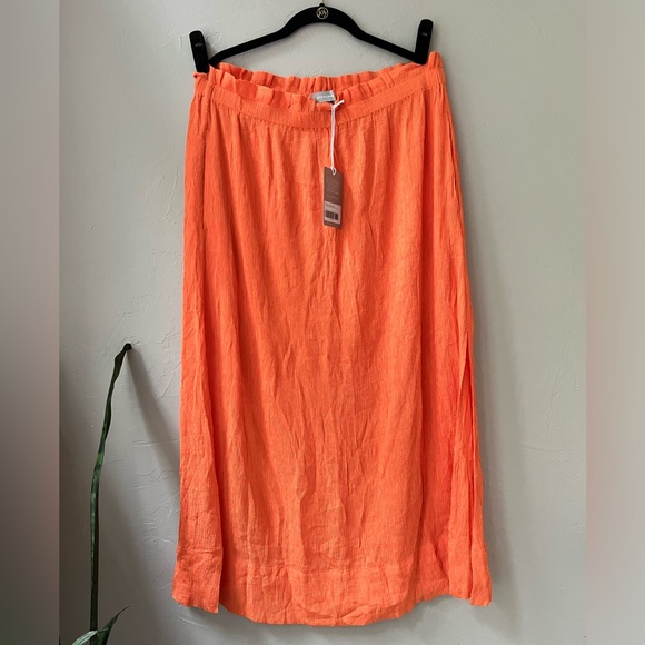 🔥EVERLANE THE NAIA RIPPLE SKIRT IN TURMERIC XL - Picture 6 of 8